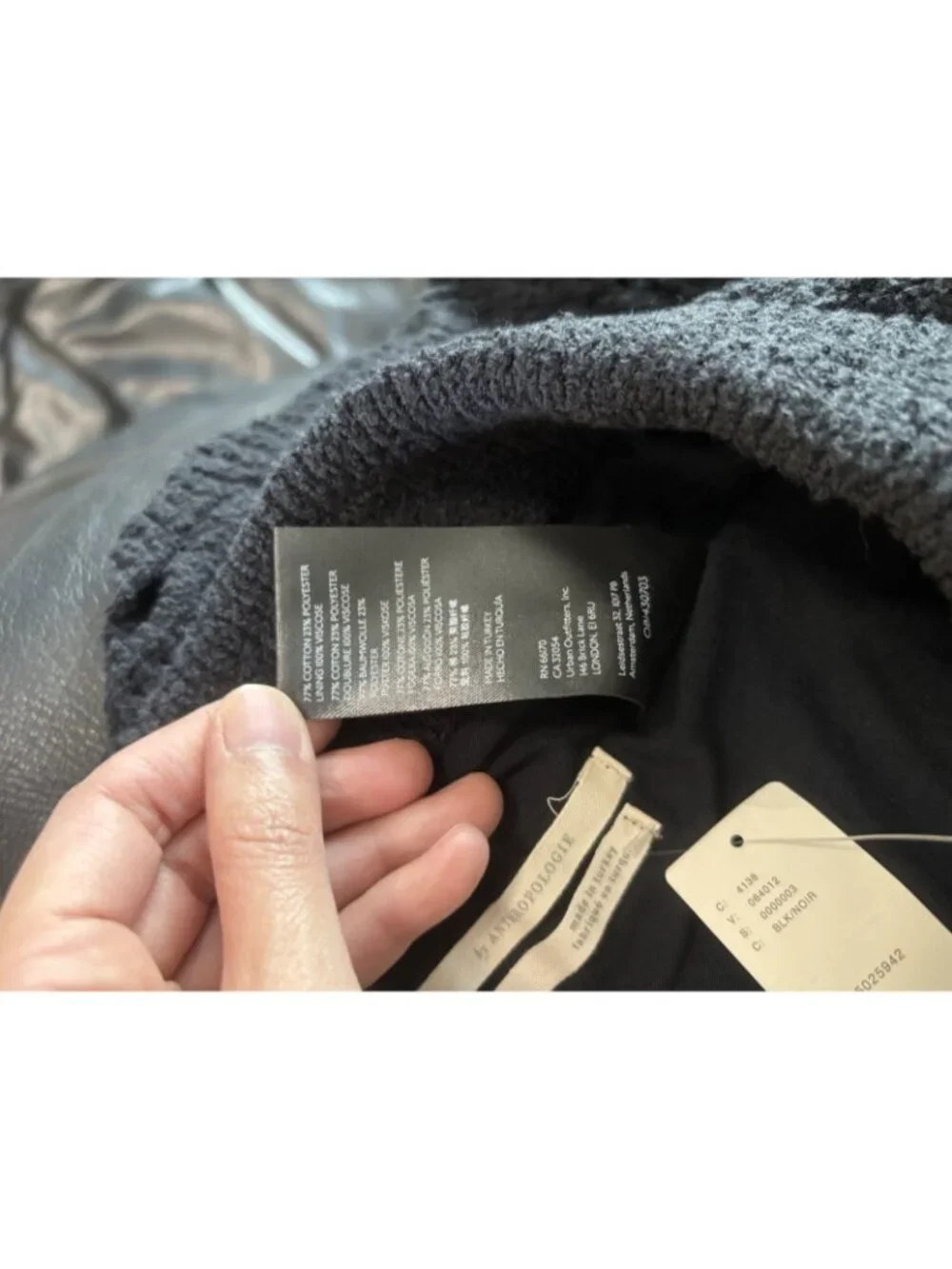 NWT By Anthropologie Knit Black Skirt Cotton Blend Sz Small